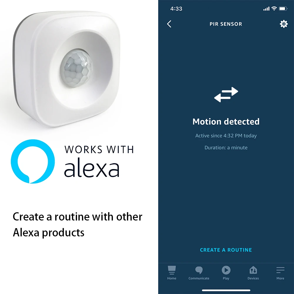 Tuya WIFI PIR 모션센서 モーションセンサー検出器の動きWIFIセンサーSmartLifeAPPワイヤレスホームセキュリティシステムはAlexaシナリオセットで動作します