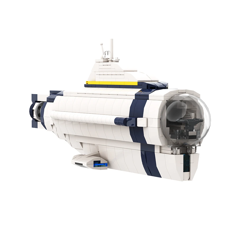 고브릭스 게임 해양차량 잠수함 MOC 빌딩 블록 키트, 어린이용 미니 서브 브릭 장난감 선물