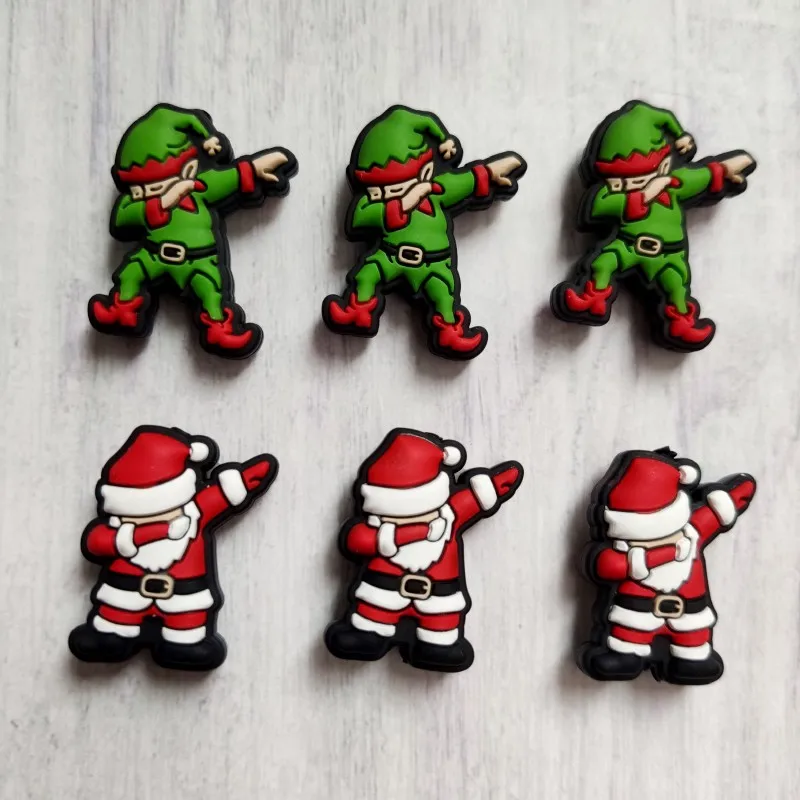 크리스마스 실리콘 초점 비즈 BPA 프리 실리콘 아기 DIY 젖꼭지 체인 클립 비즈, 신생아 장난감 보석 액세서리, 10 개