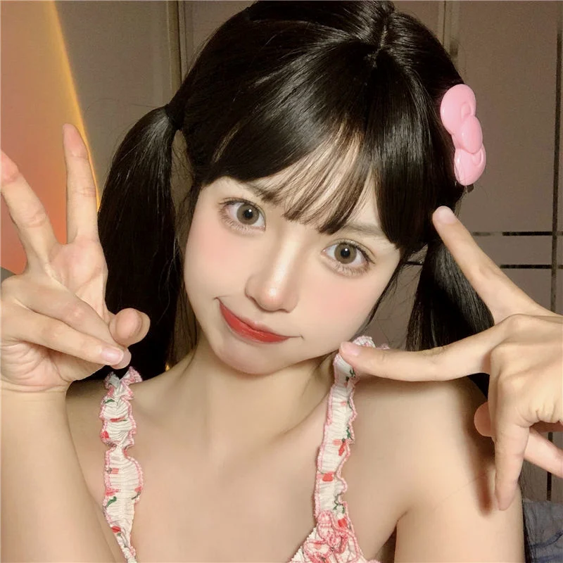 귀여운 산리오 나비 머리핀 헬로 키티 헤어 액세서리, 귀여운 소녀 하트 사이드 클립 앞머리, 템퍼러먼트 쥬얼리 선물