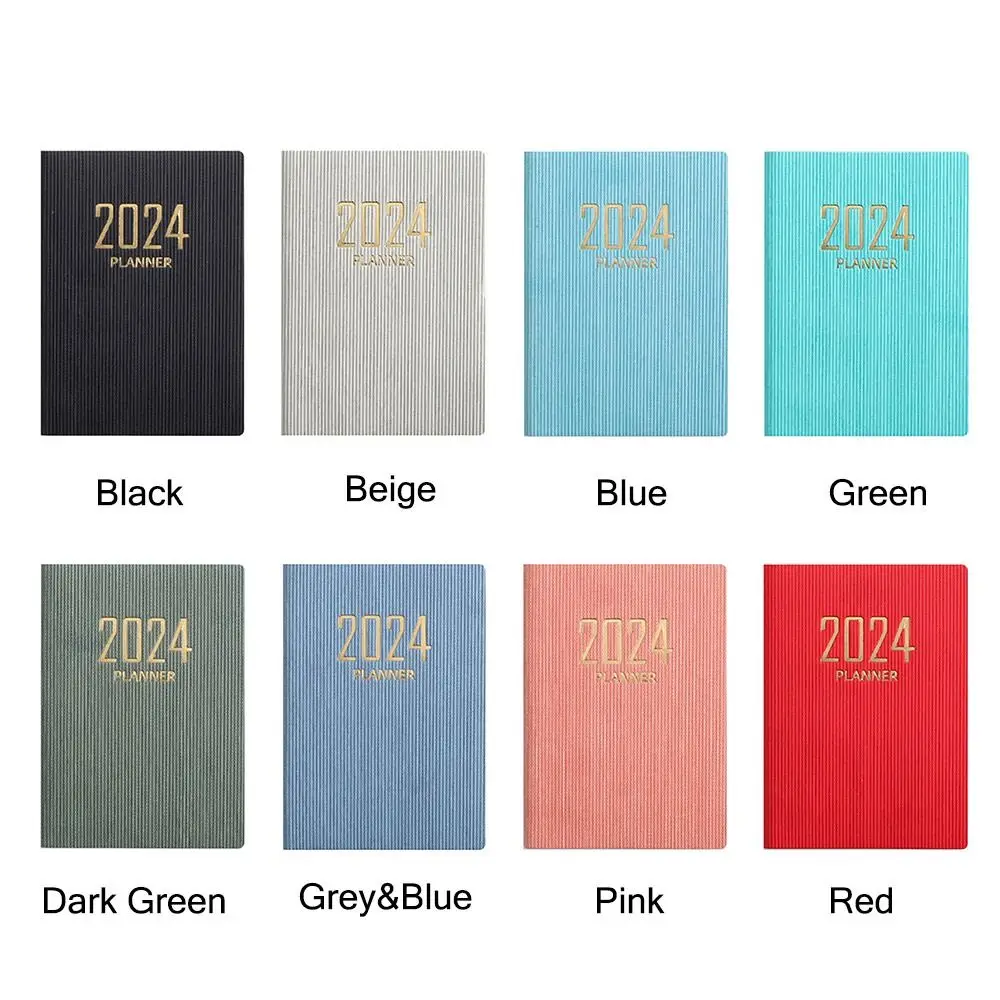 2024 미니 휴대용 어젠다 북 일기 주간 플래너 노트북, 할 일 목록, 영어 메모장, 달력, 학교 사무용품, A7