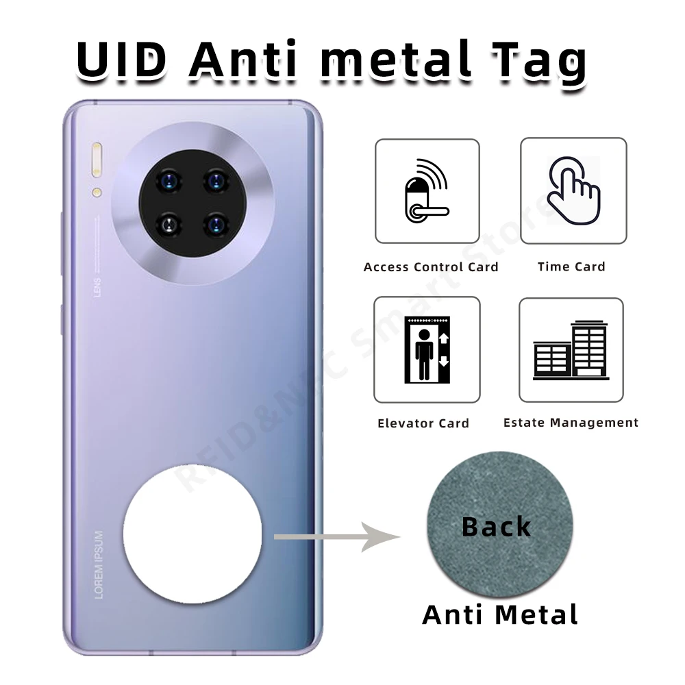 UID 태그 안티 메탈 13.56MHz 블록 0 섹터 쓰기 가능 IC 카드, 클론 변경 가능 UID 전화 스티커, 1K S50 RFID 액세스 제어 카드
