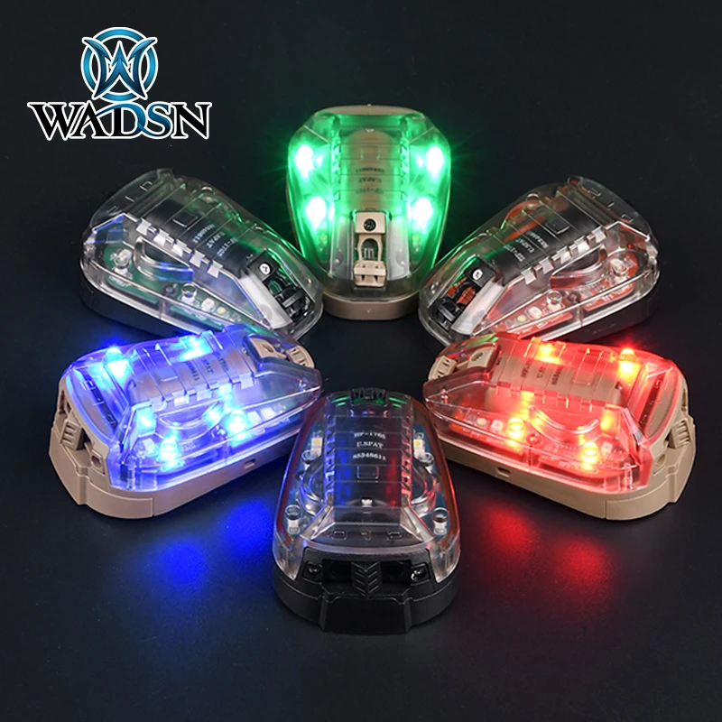 WADSN HEL STAR 6 GEN3 Airsoft 스포츠 헬멧 연청 녹색 빨간색 IR 스트로브 방수 야외 생존 안전 신호 플래시 램프
