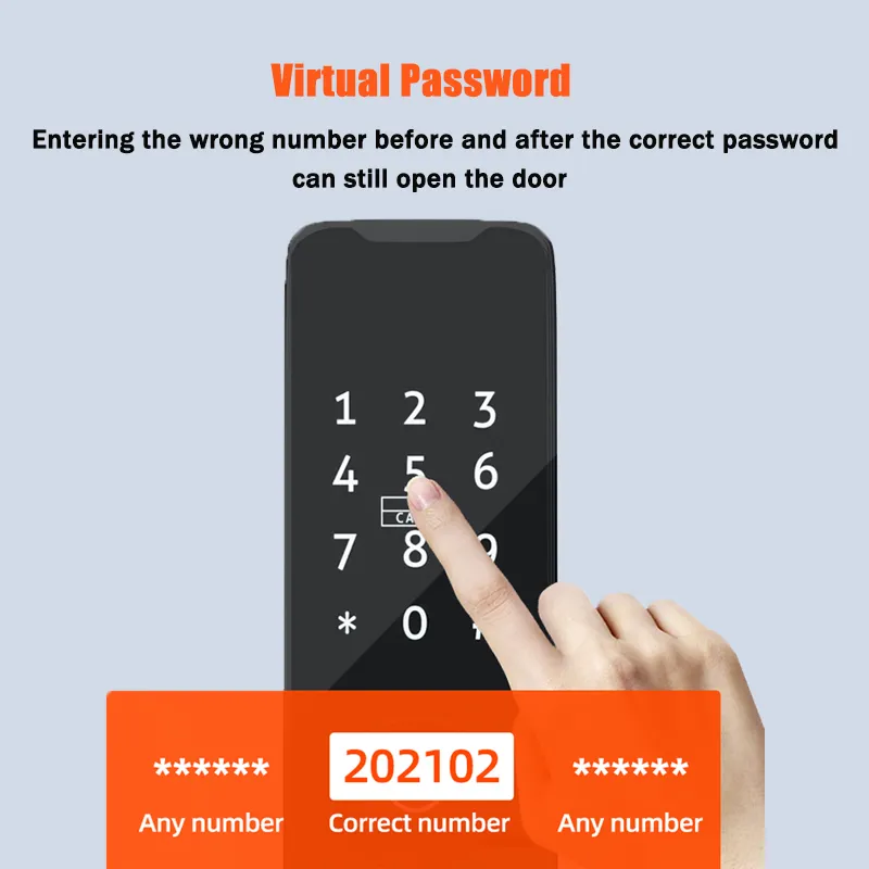 PHIPULO 투야 와이파이 스마트 문짝 잠금, 생체 지문 앱 원격 잠금 해제, 키리스 잠금, 전자 문짝 잠금