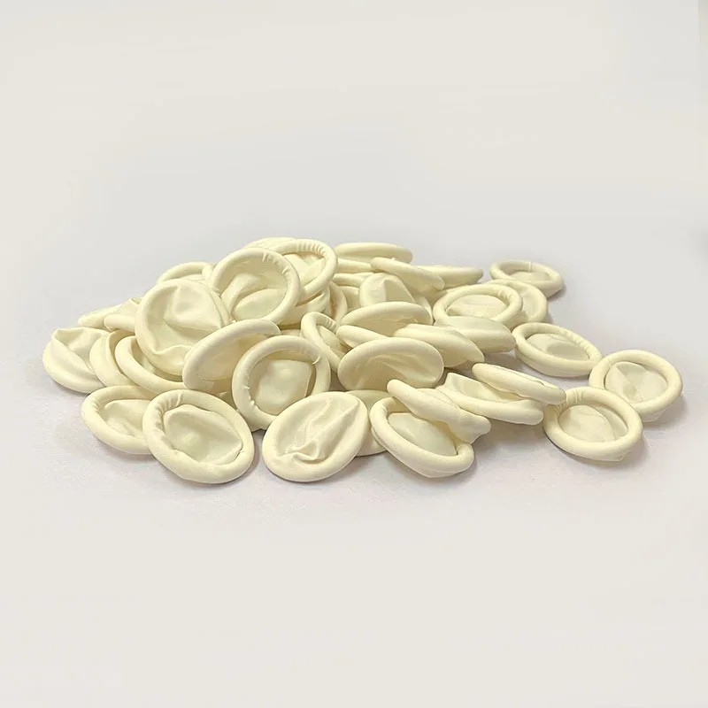 50p 일회용 라텍스 손가락 침대 무독성 정전기 방지 보호대, 손가락 끝 작업 장갑 뷰티 매니큐어 손가락 콘돔