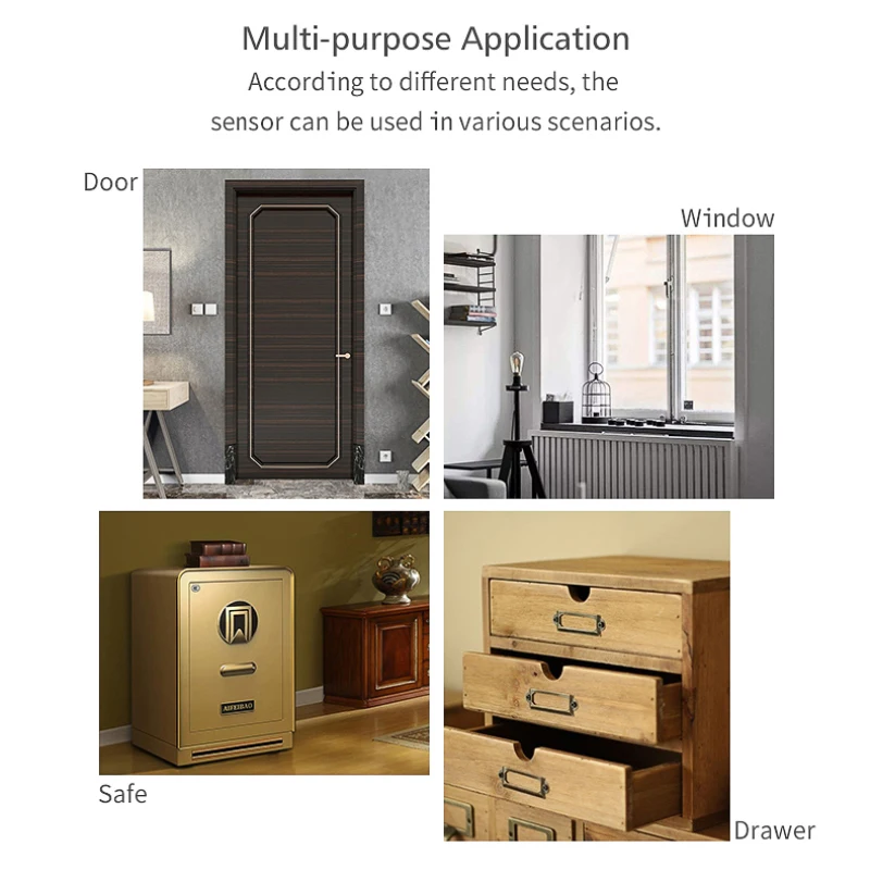 Tuya 스마트 지그비 도어 센서, 문 개폐 감지기, 알렉사 구글 홈을 통한 홈 알람, 보안 보호, 스마트 라이프 제어
