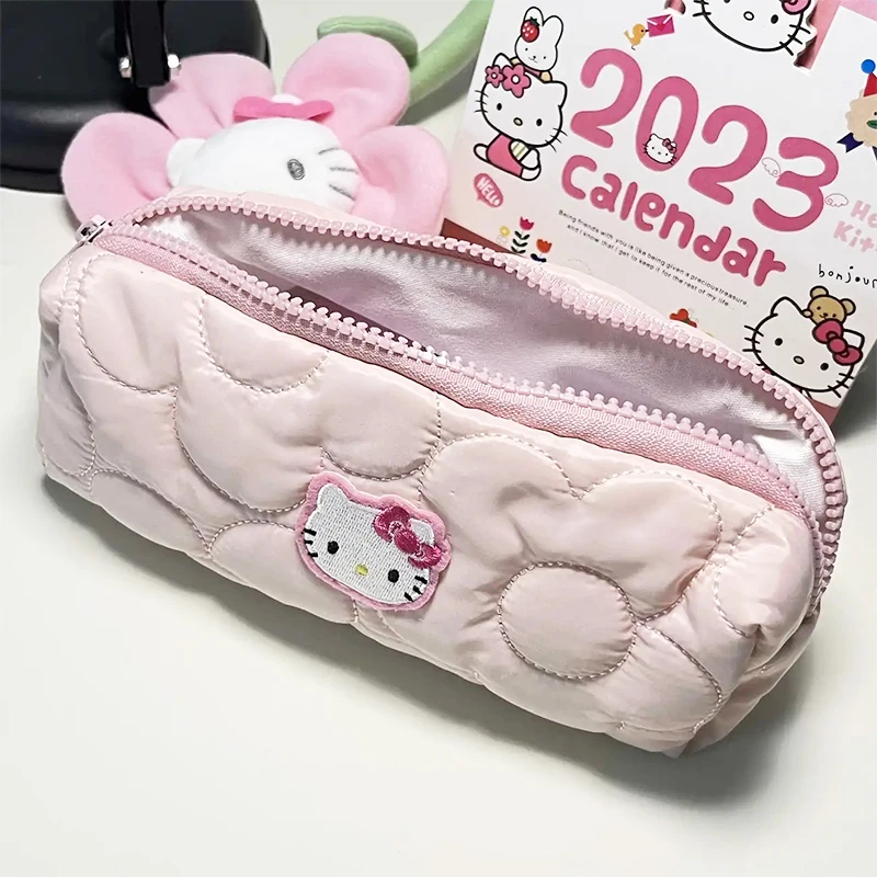 산리오 펜슬 케이스, 귀여운 헬로 키티, 귀여운 학생, 어린 소녀 하트 문구 케이스, 펜 파우치, 보관 가방, 학용품 선물