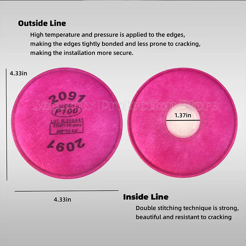 산업용 방진 6200 방진 마스크 스프레이 페인트, 2091 P100 안티 파티클 필터, PM2.5 산성 입자 보호 마스크, 7 인 1