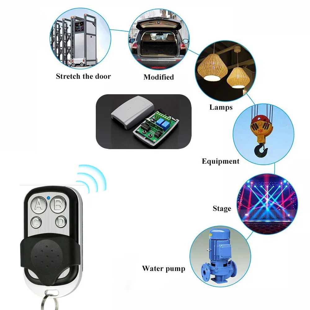 범용 차고 문짝 리모컨 리시버, 고정 롤링 코드, CARDIN DEA DOORHAN AT-4 MOTOLINE DITEC용 2CH, 433mhz