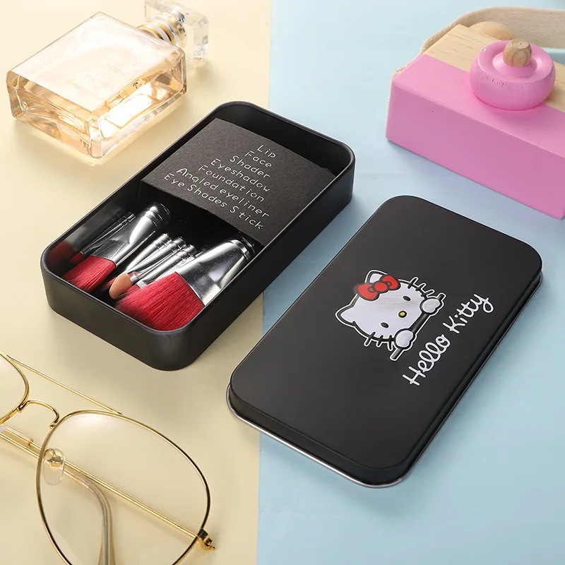 산리오 애니메이션 헬로 키티 다기능 메이크업 브러쉬, 귀여운 소녀 화장품 도구 보관 세트, 가장 친한 친구 생일 선물, 7 팩