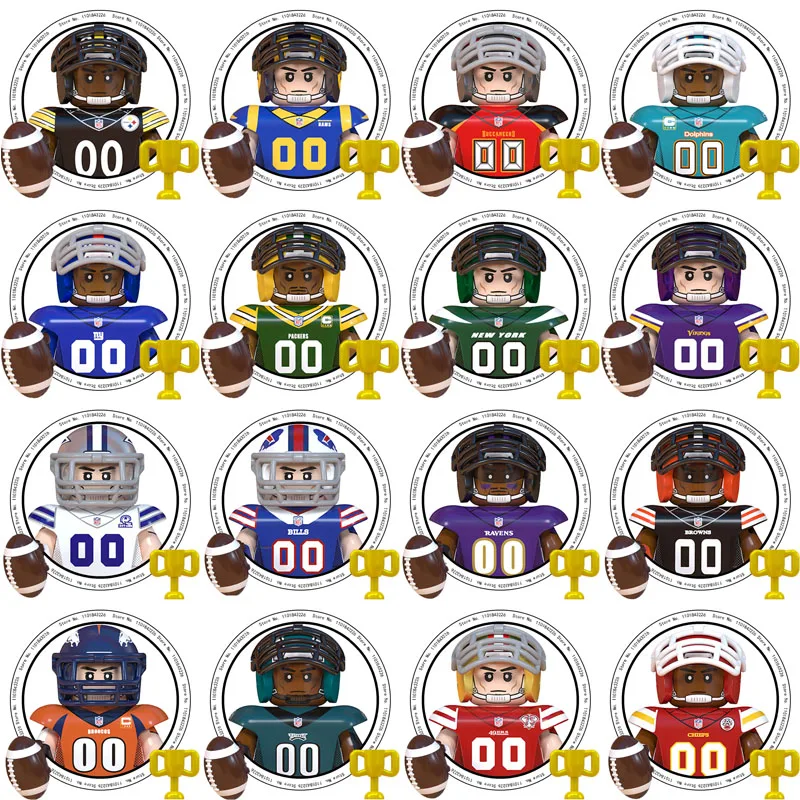 WM6133 축구 럭비 농구 선수 NFL 빌딩 블록 조립 어린이 교육 완구, 크리스마스 선물