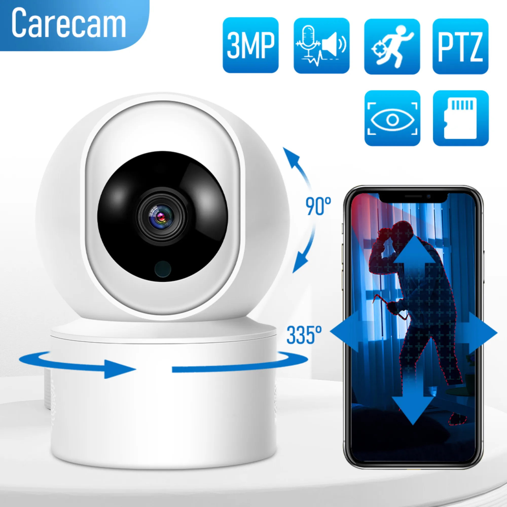 HD 3MP WiFi 카메라 홈 AI 스마트 베이비 모니터 무선 2-웨이 오디오 컬러 야간 투시경 홈 보안 감시 IP PTZ 카메라, WiFi 카메라, AI 스마트 베이비 모니터, 야간 투시경, 무선 보안 감시 IP PTZ 카메라 title=HD 3MP WiFi 카메라 홈 AI 스마트 베이비 모니터 무선 2-웨이 오디오 컬러 야간 투시경 홈 보안 감시 IP PTZ 카메라, WiFi 카메라, AI 스마트 베이비 모니터, 야간 투시경, 무선 보안 감시 IP PTZ 카메라 