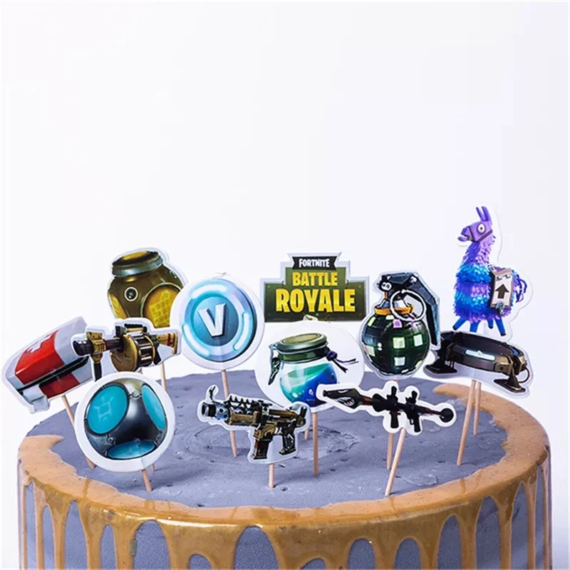 슈팅 게임 포티니티 파티 장식, 컵과 접시, 만화 알파카 알루미늄 호일 풍선, 베이비 샤워 파티 장난감