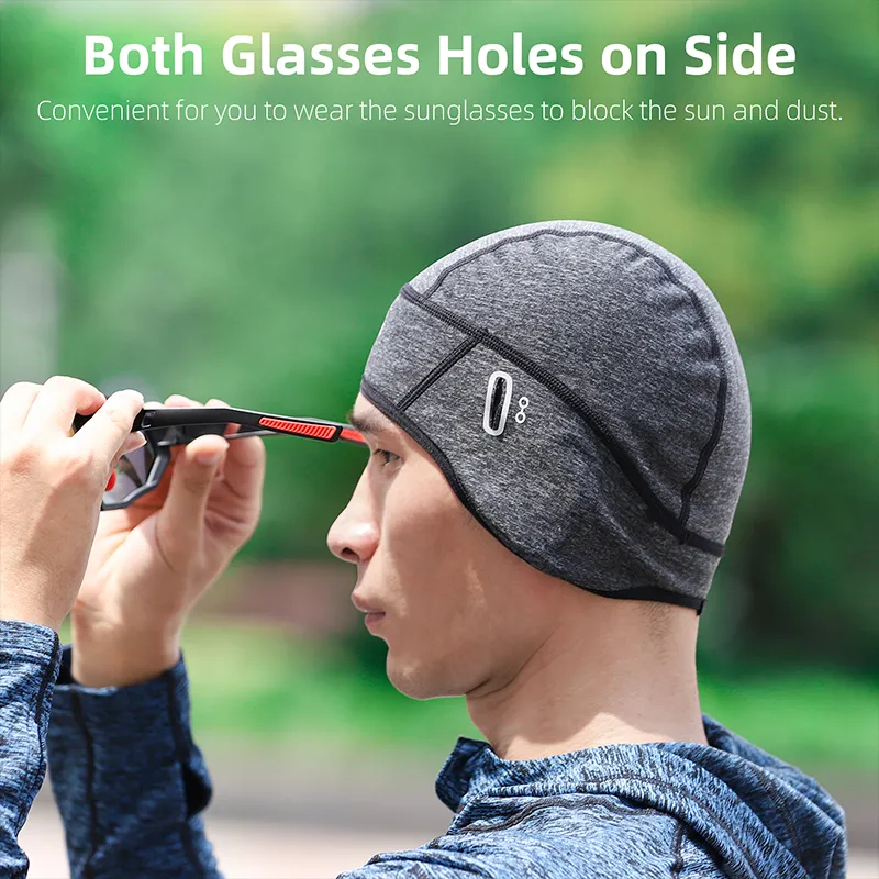 WEST BIKING-겨울 보온 사이클링 캡 MTB 헬멧 라이너 플리스 모자 남성용 자전거 스키 비니, 달리기 하이킹 스컬캡