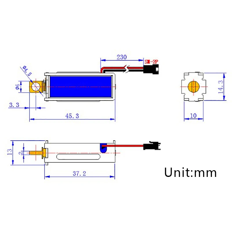 SM-0537 자판기용 선형 솔레노이드 전자석, DC 6V, 12V, 24V, 1.5A, 2A, 1.2A 잠금