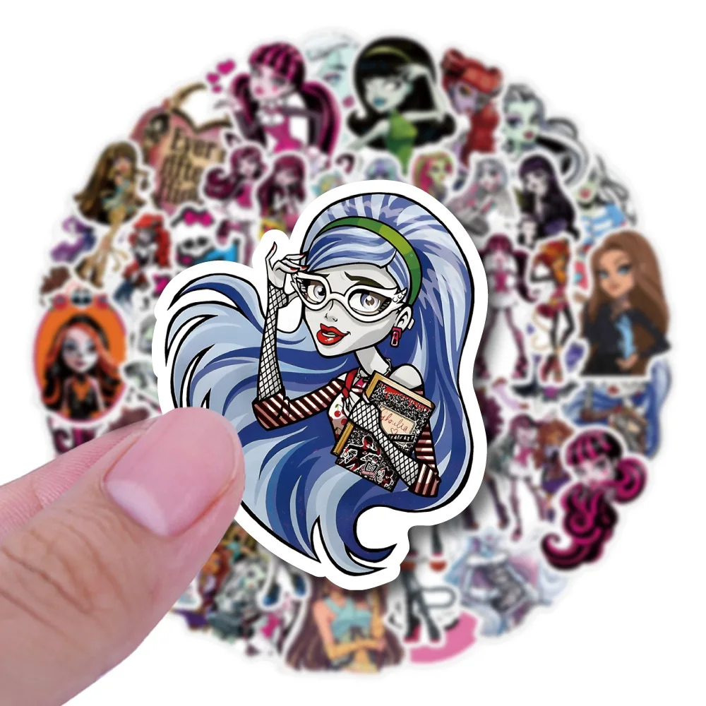 몬스터 고등학교 애니메이션 그래피티 데칼, 여아 어린이 장난감, DIY 여행 가방, 노트북, 전화, 노트북, 만화 스티커, 10 개, 30 개, 50 개