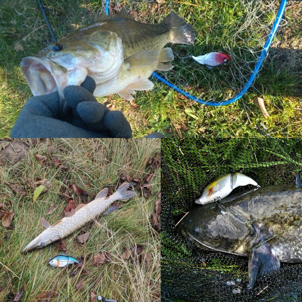 JOHNCOO 진동 SW 플로팅 낚시 루어, 립리스 크랭크 베이트, 싱킹 하드 루어, 인공 VIB 미끼, 배스 낚시 미끼, 115mm