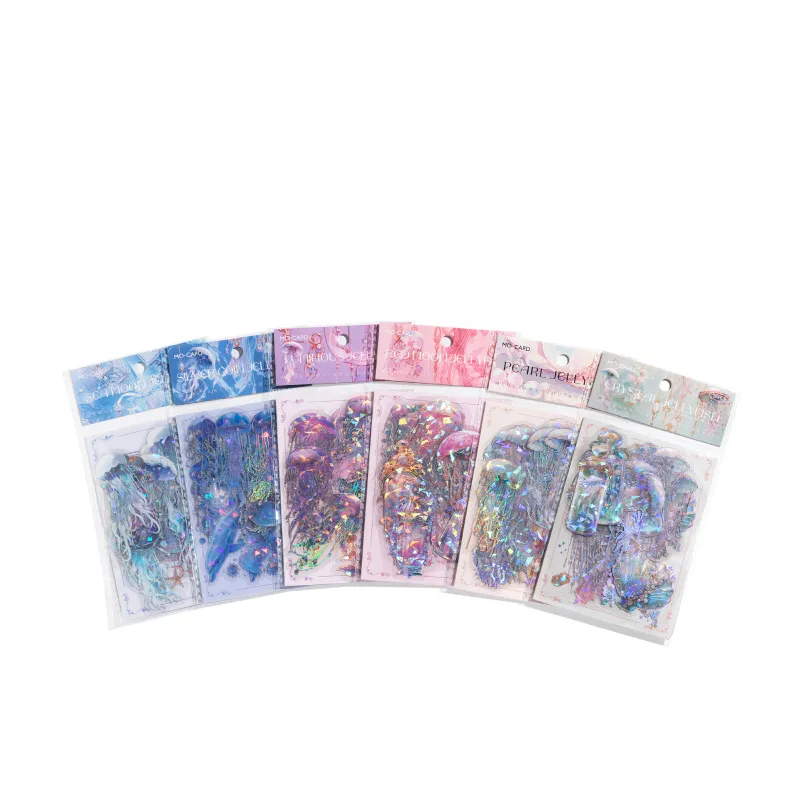 해파리 시리즈 레이저 스티커 패키지, 꿈 같은 수채화 해파리 바다 핸드 텐트, DIY 장식 콜라주 재료, 20 개