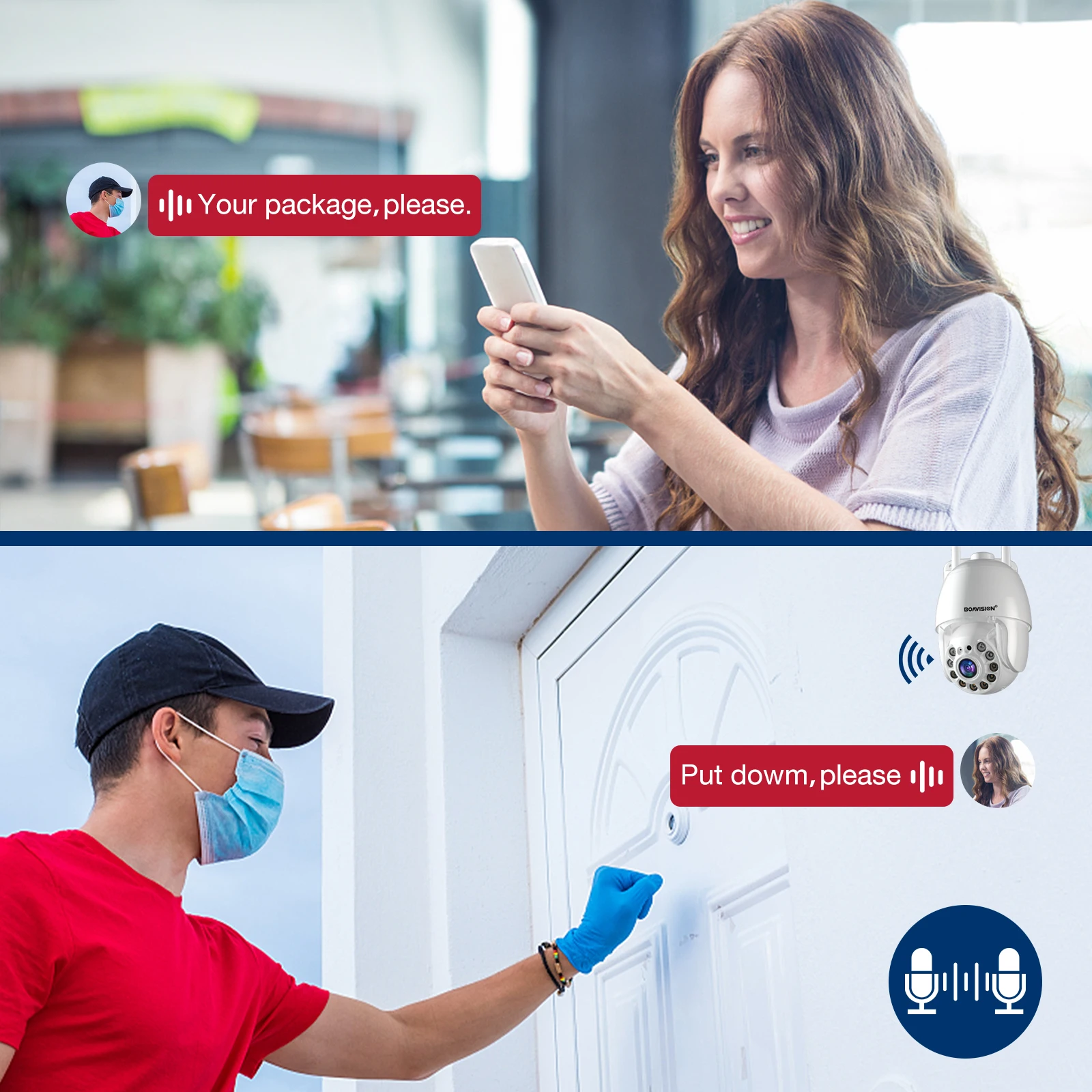 와이파이 감시 카메라, 야외 AI 인간 감지 컬러 나이트 비전, 4 배 디지털 줌 PTZ 미니 IP 보안 카메라, 8MP 5MP 2MP