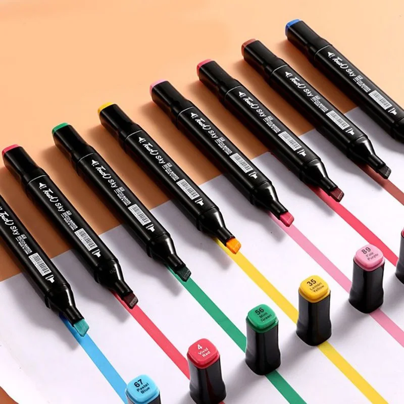 168 컬러 마커 펜 알코올 펠트 펜 세트, 미술 용품 마커 펜 드로잉 세트, 만화 스케치 알코올 마커, 만화 브러시 04379