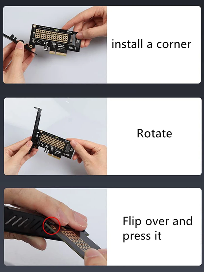 ZoeRax NVME Pro 어댑터 M.2 NVME Pro SSD-PCIe 4.0 어댑터 카드, Pcie 비디오 카드, PC 사운드 카드 pci express m2 어댑터