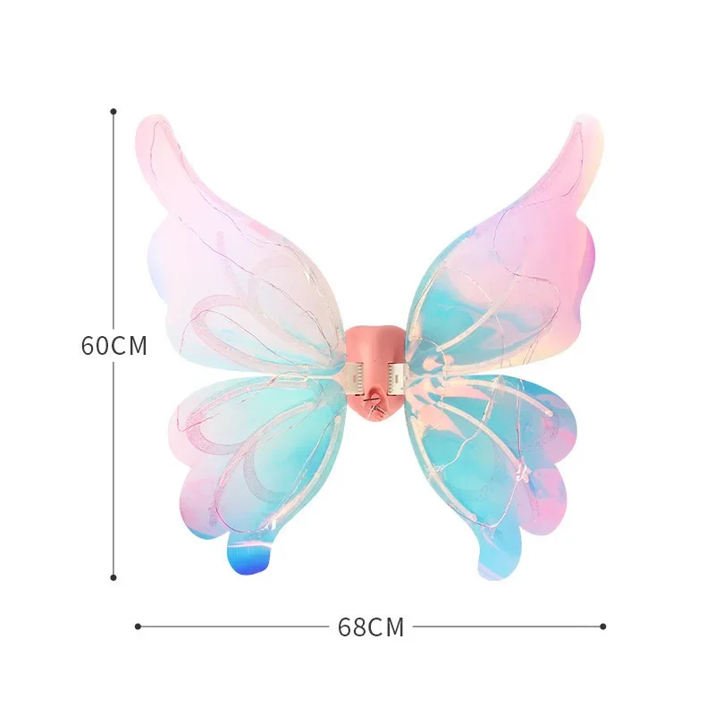 빛나는 날개 엘프 윙 역할 놀이 어린이 소녀 요정 천사 날개 생일 파티 장식 원피스 나비 요정 날개 소녀 장난감