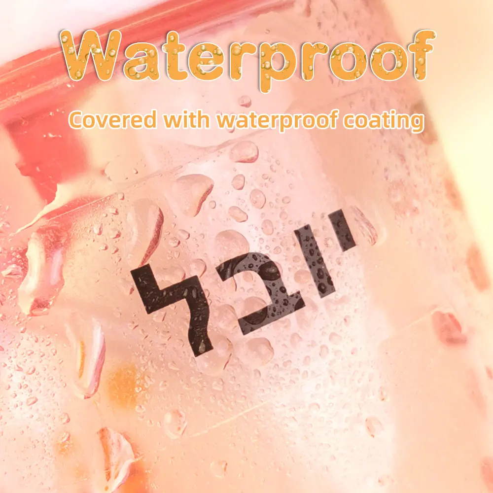 방수 태그 투명 맞춤형 이름 스티커, 유치원 히브리어 라벨, 어린이 학교 문구