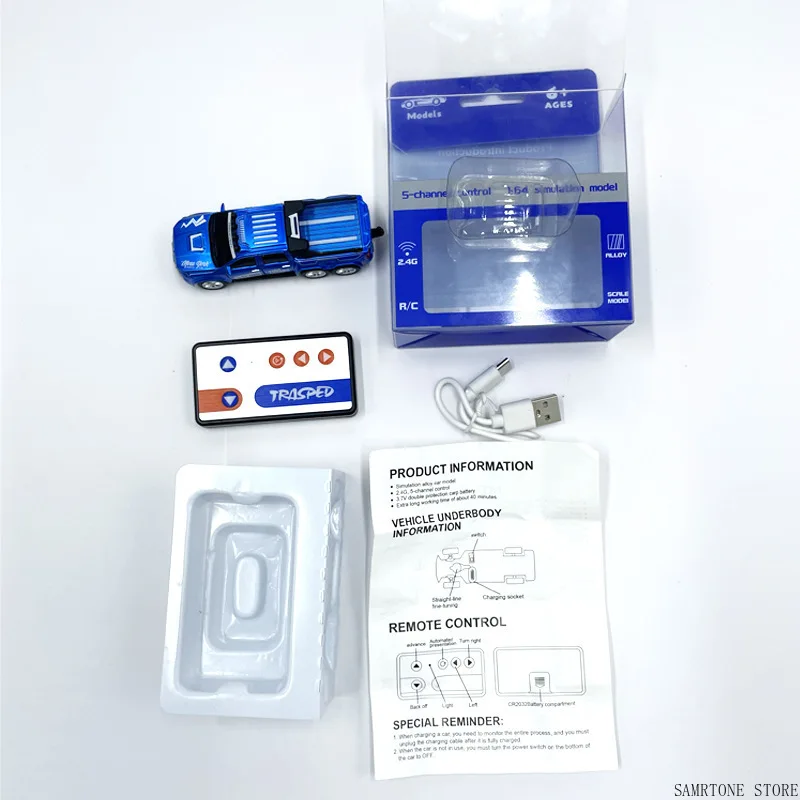 어린이용 미니 리모컨 SUV 드리프트 전기 오프로드 자동차, RC 자동차, 2.4G, 5 채널, 1:64 합금, 1 시간 긴 내구성