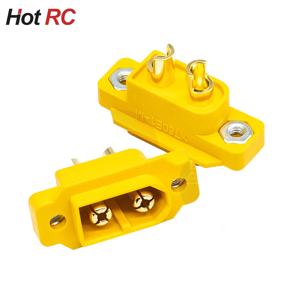 Amass XT60E-M XT60E XT60 황동 금도금 수 플러그 나사 장착 커넥터, 레이싱 FPV 멀티콥터 고정 보드 DIY