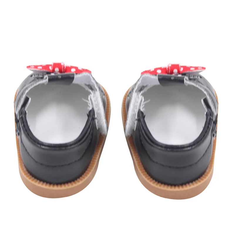 인형 신발 7 cm 귀여운 활 만화 해골 미니 신발 18 인치 미국 및 43cm 아기 새로운 브라운 인형 소녀 장난감, 1/3 BJD & oc 인형 부츠