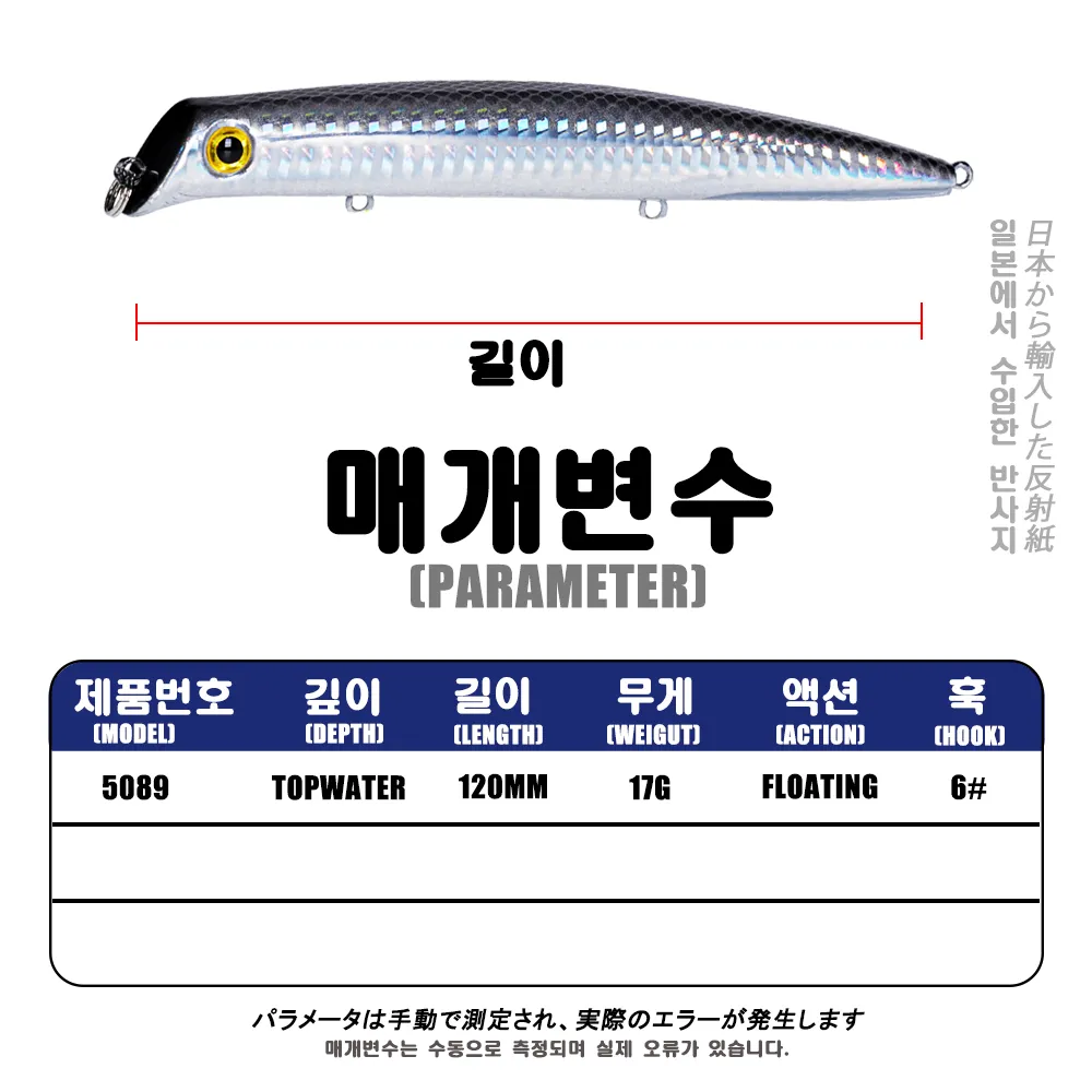 신제품 인공 미끼 2023 계량 17g 12cm, Topwater Wobbler 액세서리 플로팅 워 블러 물고기 태클