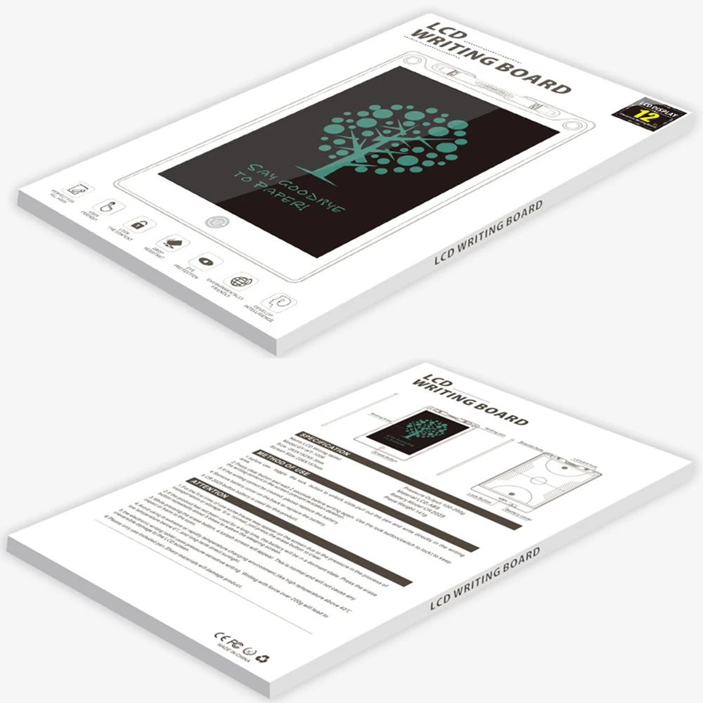 12 인치 LCD 쓰기 태블릿 학습 교육 완구 어린이 쓰기 드로잉 보드, 소녀 완구 어린이 매직 칠판