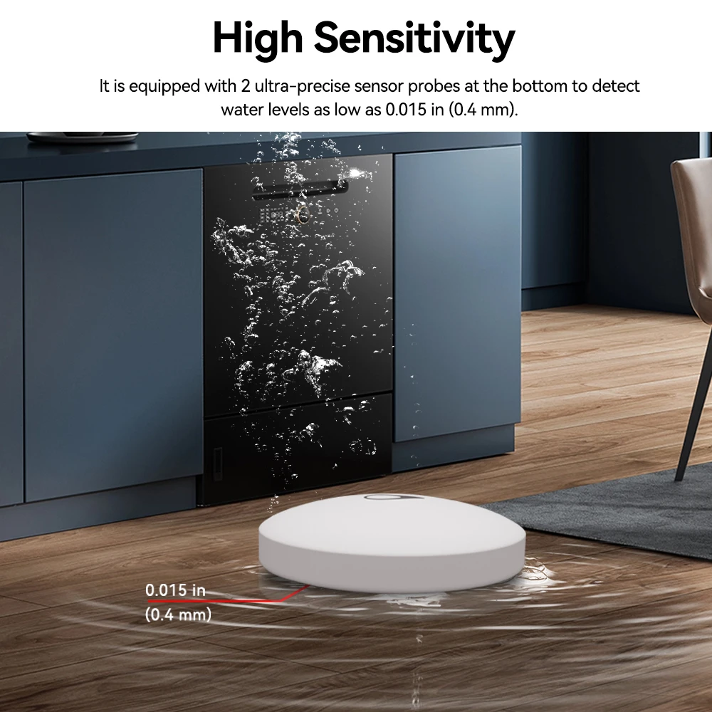 IAlarm ZigBee 연결 누수 센서, 침수 보안 알람, 누수 감지기, 오버플로 경보, 방수, 스마트 홈