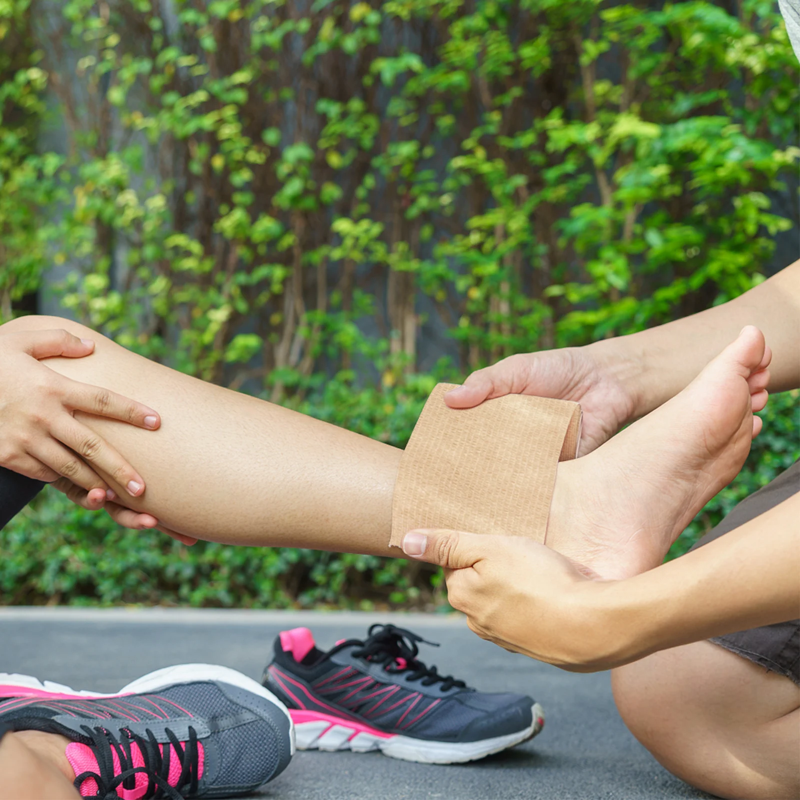 스포츠 손가락 손목 다리 고정용 부직포 탄성 자체 접착 붕대, 점착성 붕대, 1 롤, 2.5 m, 5/7 m, 10cm x 4.6m