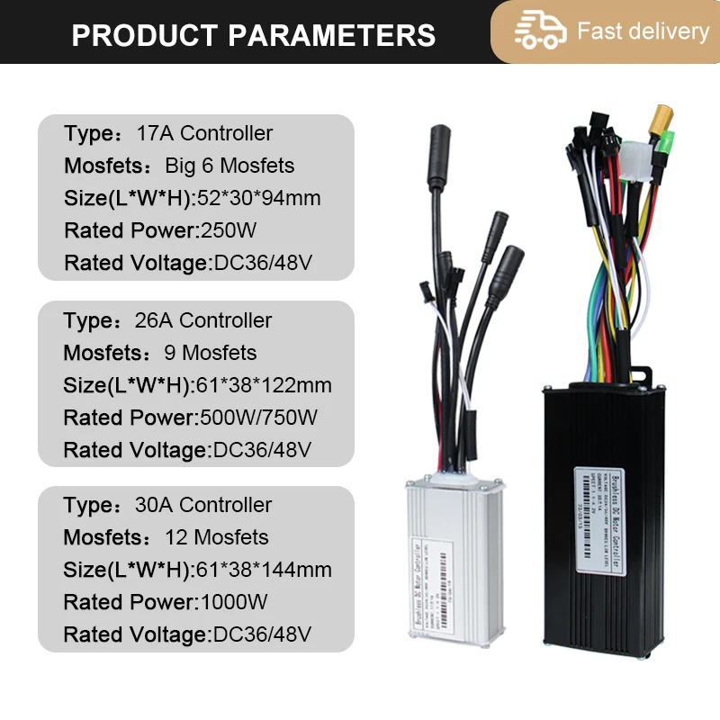 3 모드 Ebike 컨트롤러, 학습 기능 포함, S866 LCD 디스플레이, 350W-1000W 모터, 17A, 26A, 30A, 36V, 48V