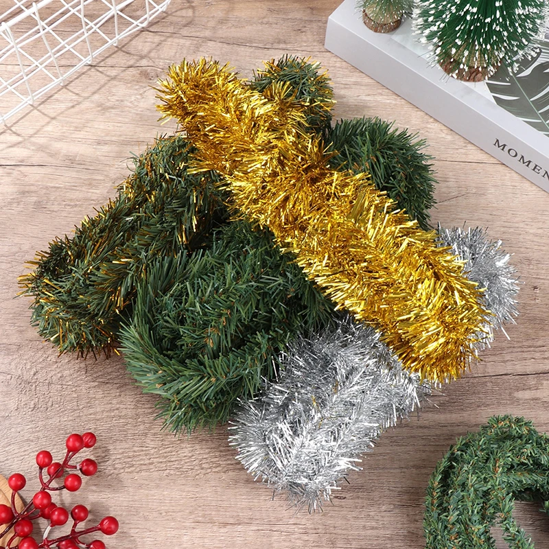 7.3m 소나무 잎 등나무 스트립, 크리스마스 트리 줄무늬 미니어처 DIY 장식 스트립, 1:12 인형집 크리스마스 장식, 1 개