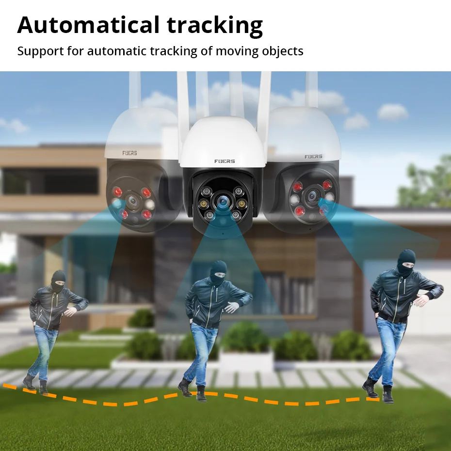 Fuers 투야 스마트 IP 카메라, 미니 와이파이, 야외 가정 보안 자동 추적, 사람 감지 카메라, 와이파이 CCTV 감시 카메라, 5MP