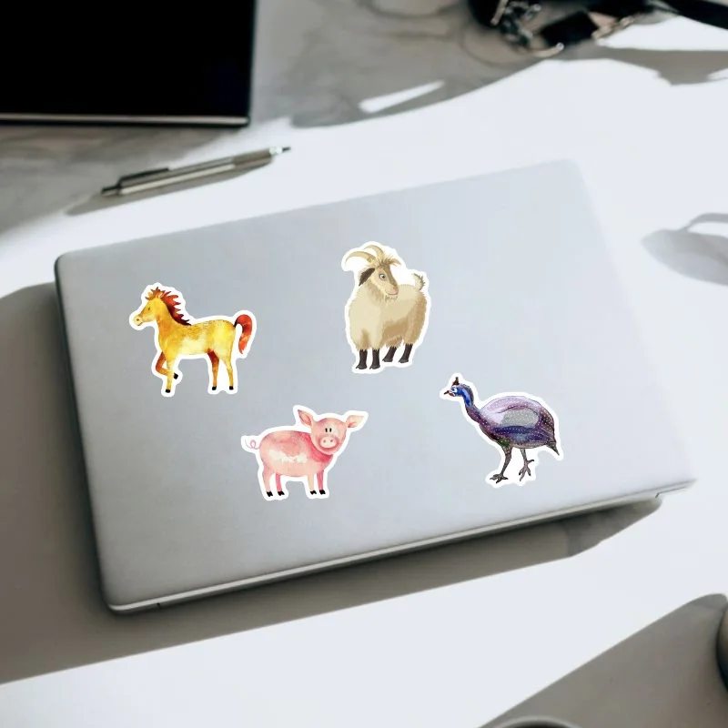 방수 데칼 노트북 오토바이 수하물 스노우보드 냉장고 자동차 스티커, 농장 동물 소 양 돼지 스티커, 10 개, 30 개, 50 개