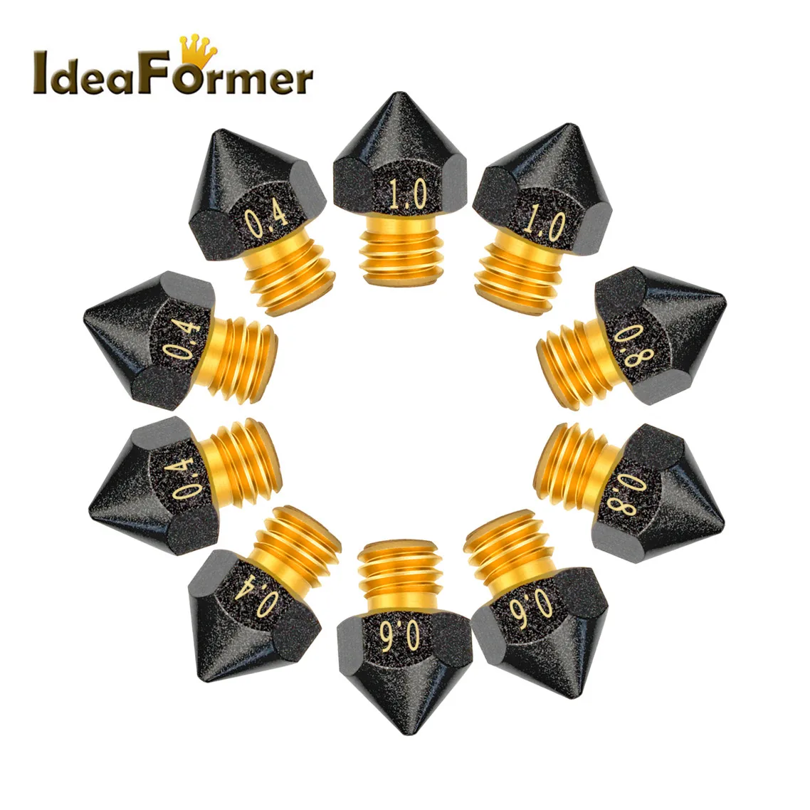 CR10 CR10S Ender-3 3D 프린터 노즐 1.75mm 필라멘트용 MK8 PTFE 코팅 노즐, M6 스레드, 0.2 0.3 0.4 0.5 0.6 0.8 1.0mm