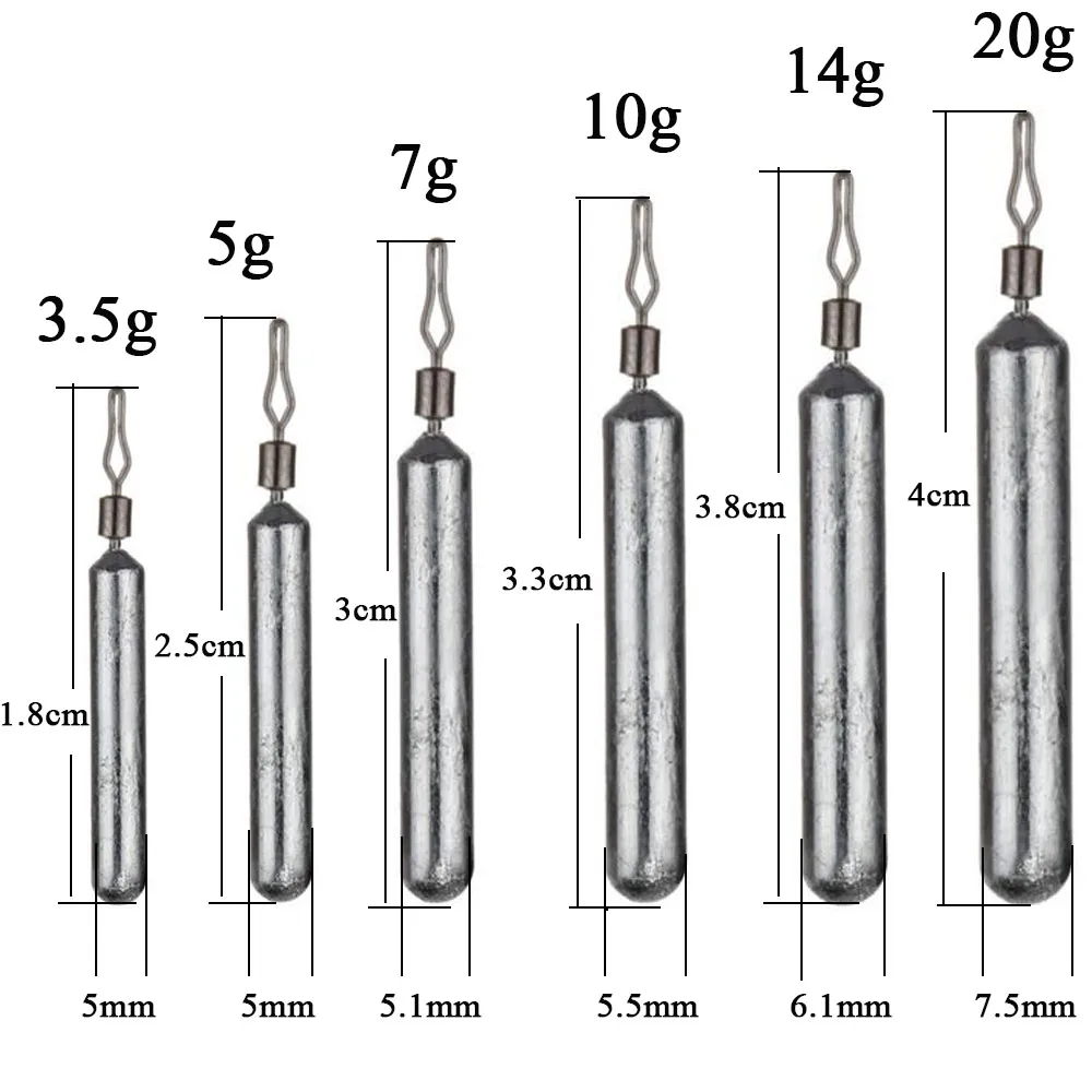 드롭샷 무게 낚시 싱커, 낚시 태클 액세서리, 3.5g 5g 7g 10g 14g 20g, 5 개 10 개