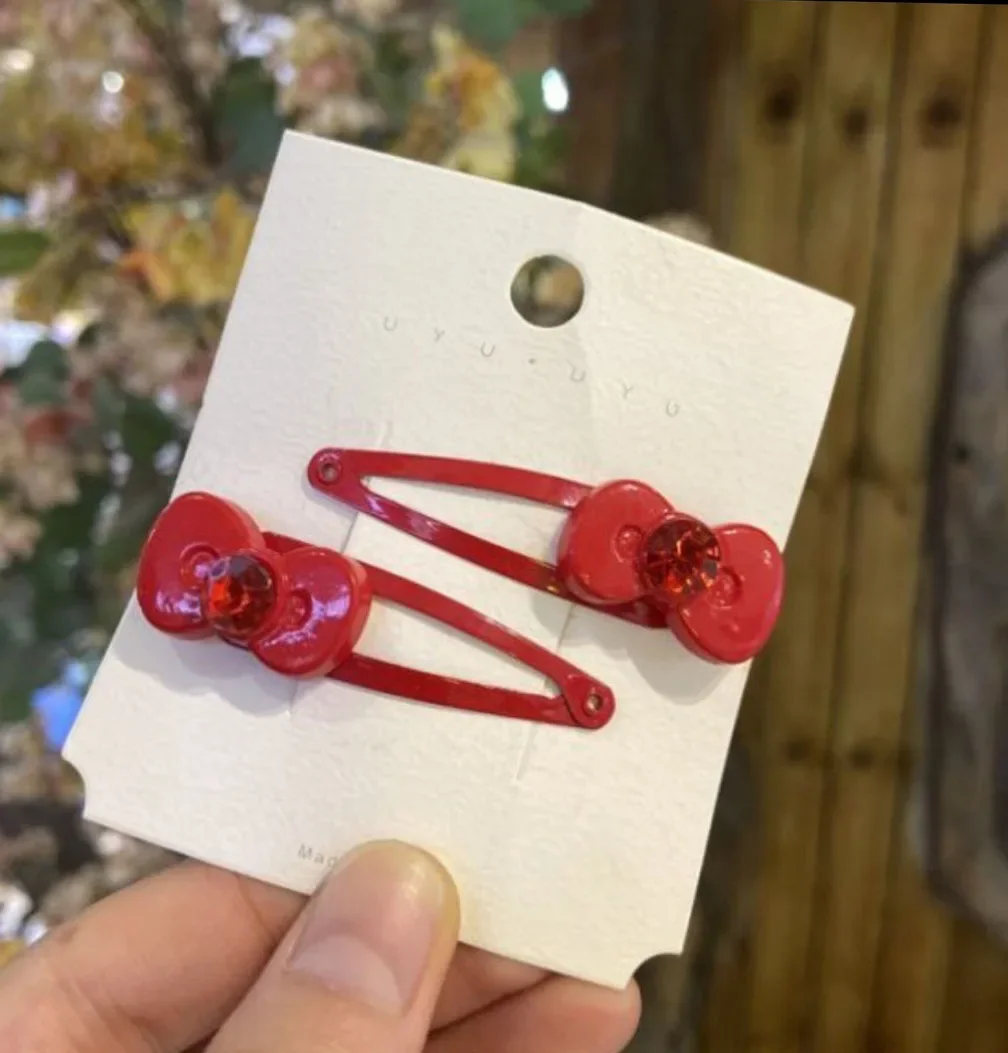 산리오스 소녀 헤어 클립, 카와이 헬로키티 만화 헤어 클립, 소녀 헤어 액세서리, 헤드웨어 앞머리 클립, 새끼 고양이 활 헤어클립 선물