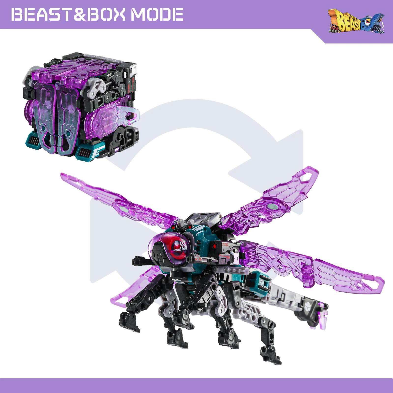 52TOYS BEASTBOX BB-62 ONITOPTE 변신 로봇, 메카와 큐브로 변환, 액션 피규어, 소장용 선물