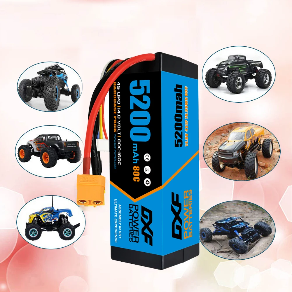 RC 1/8 버기 카용 하드케이스, XT90 EC5 플러그 포함, DXF 4S 14.8V, 15.2V, 5200mah, 6200mah, 6500mah, 7000mah, 8000mah, 8400mah, 9200mah