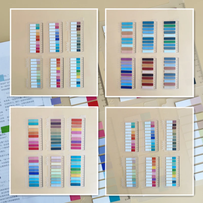 투명 스티커 노트, 자기 접착 북마커, 주석 읽기 책, 클리어 탭, 귀여운 문구, 세트 당 6 팩