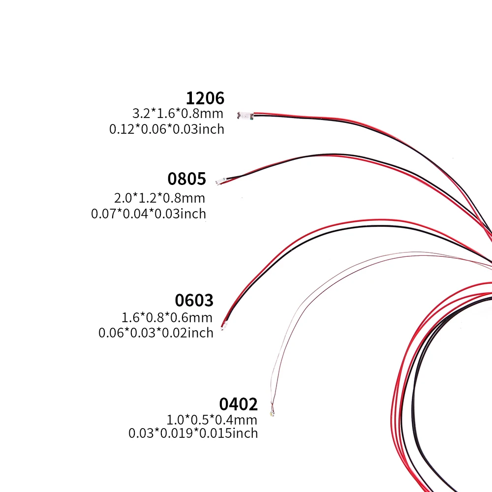 유선 칩 Led SMD 3V Led 램프 모형 훈련 전 납땜 마이크로 리츠, 20 개