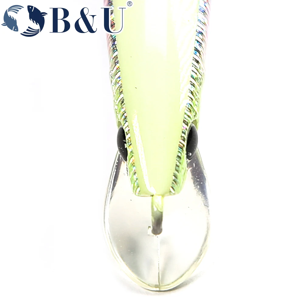 B & U 슬로우 싱킹 미노우 해수 에기 루어 낚시 2.5, 농어 오징어 송어 파이크 강 호수 하드 미끼 저크베이트, #90mm, 9.6g
