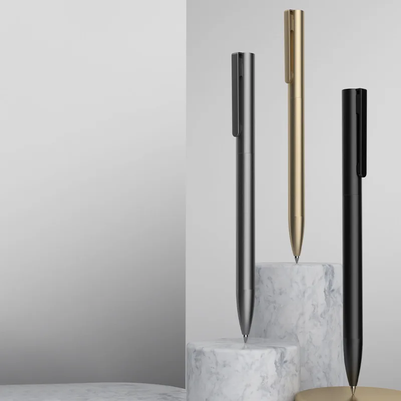 BEIFA 스핀 메탈 젤 펜, 비즈니스 스타일, 금속 서명, 학교 사무실 문구류, 0.5mm 블랙 리필