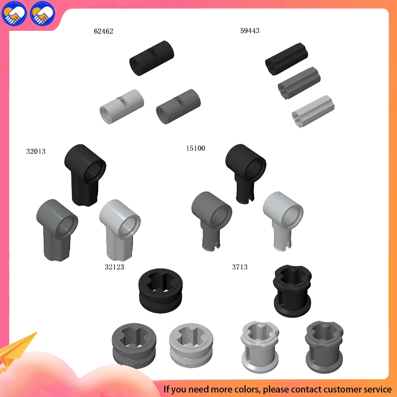 기술 부품 액슬 부싱 핀 커넥터 페그 크로스 빌딩 블록 장난감, 벌크 부품 교체, DIY 3713 15100 59443 48989 6536 33299