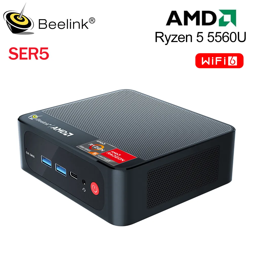 Beelink 미니 PC 게임용 미니 컴퓨터, SER5 맥스 AMD 라이젠 7 5800H DDR4 32G 500G NVME SSD SER6 프로 7735HS DDR5 SER5 프로 5700U 5500U