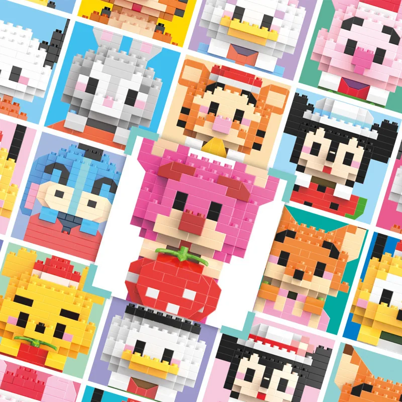 디즈니 공주 LinaBell 빌딩 블록 스티치 미키 마우스 미니 액션 장난감 피규어 블록 장난감, 벽돌 조립 장난감, 어린이 선물